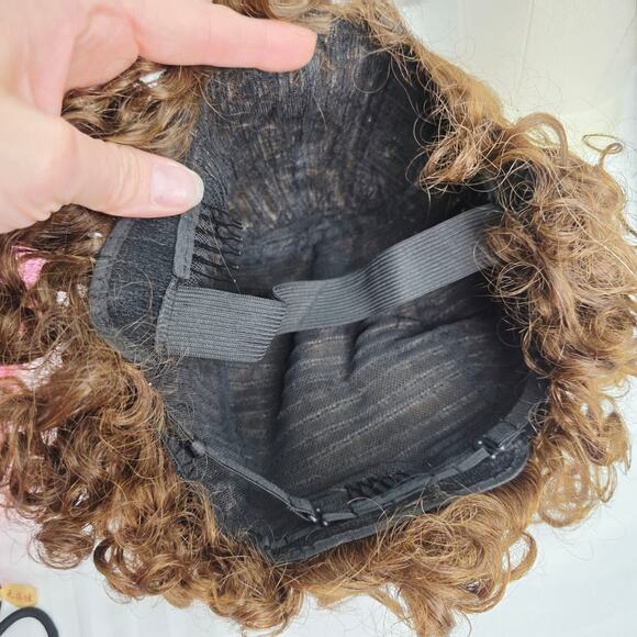 Brown Short Pixie Cut Brown Kinky Curly Short Women's  Wig - Picture 6 of 10